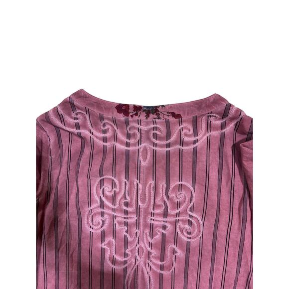 Ali Miles Women’s M Tunic Top – Rose blush Embroidered Floral Boho 3/4 Sleeve - Picture 9 of 9